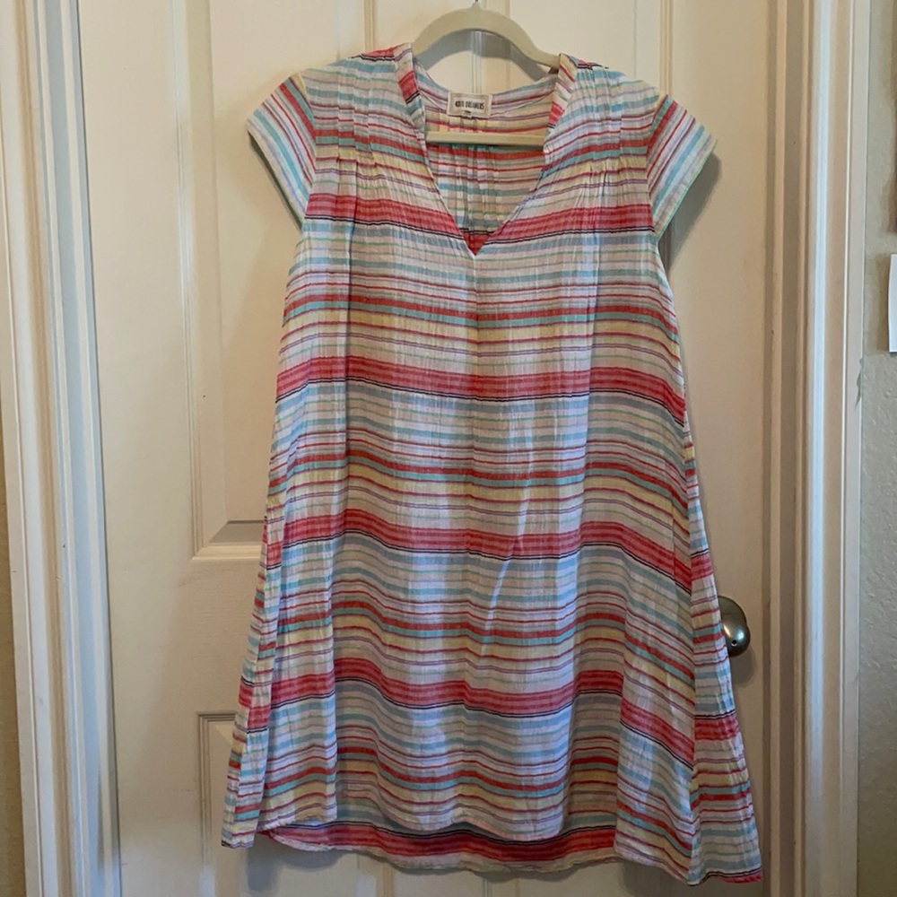 4our Dreamers Striped Linen/Cotton dress